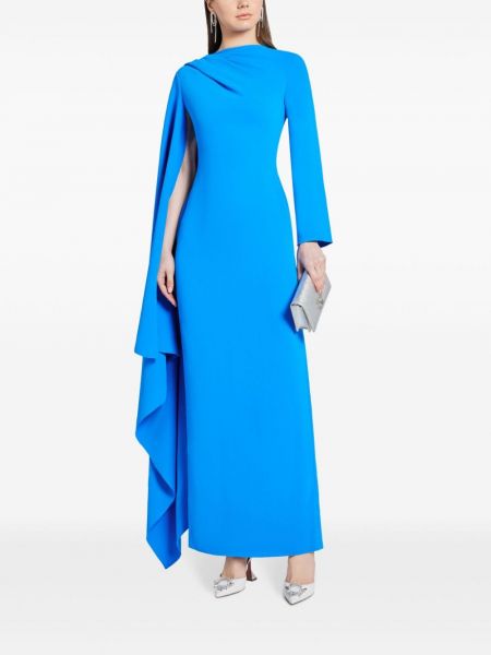 Robe de soirée drapé Solace London bleu