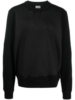 Bavlnený sveter s potlačou Diesel čierna