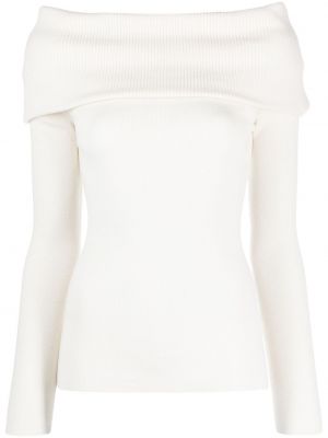 Sweter wełniany z wełny merino La Collection biały
