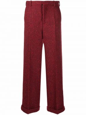 Pantalones rectos de lana de espiga Marni rojo