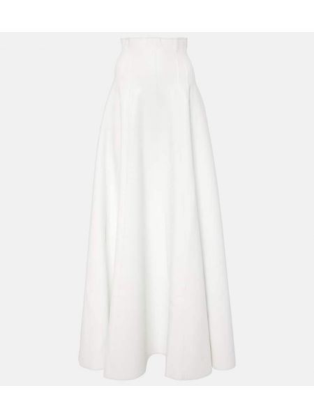 Kožená sukně z imitace kůže Norma Kamali bílé