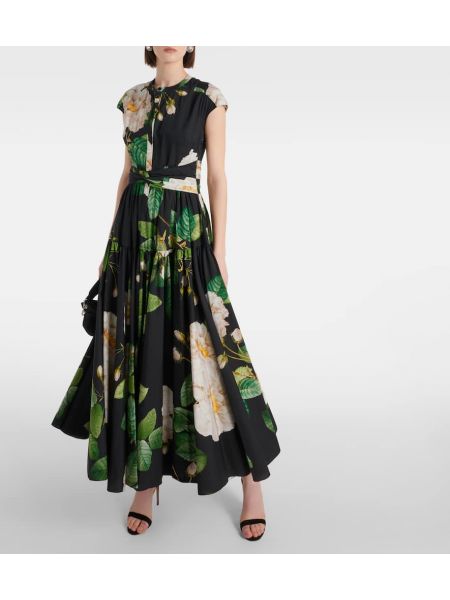Květinové bavlněné midi šaty Giambattista Valli