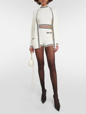 Pruhované bavlnené šortky Alessandra Rich biela