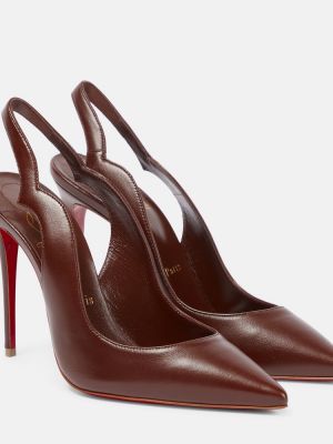 Læder pumps Christian Louboutin brun