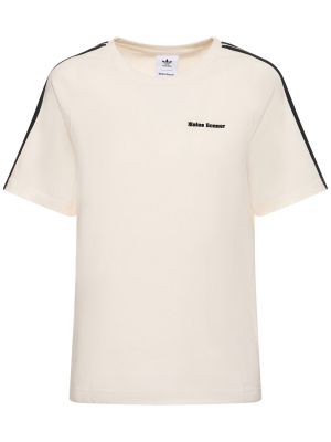 Βαμβακερή μπλούζα Adidas Originals λευκό