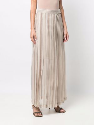 Plisované dlouhá sukně Brunello Cucinelli béžové