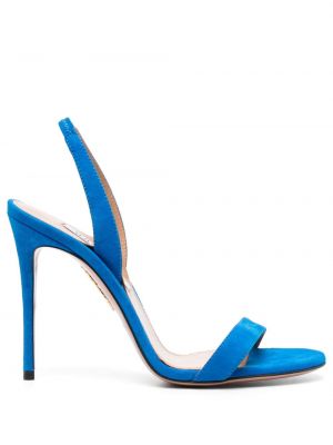 Sandale din piele de căprioară Aquazzura albastru