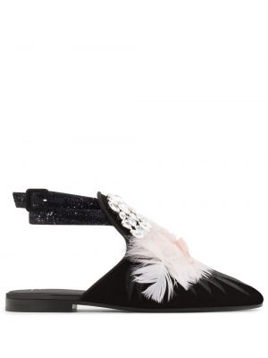 Sandale bez pete s kristalima Giuseppe Zanotti crna