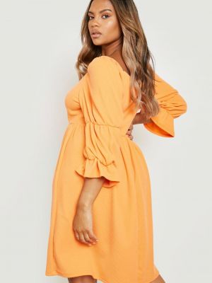 Платье с длинным рукавом Boohoo оранжевое