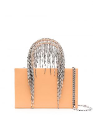 Kara Bean crystal-embellished fringe shoulder bag - Tons neutres