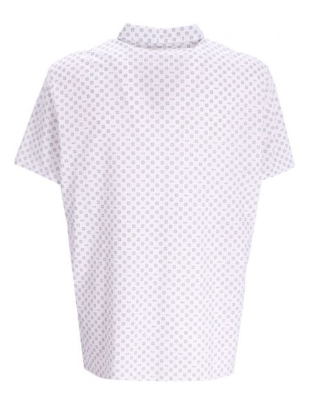 Polo en coton à motif géométrique Armani Exchange blanc