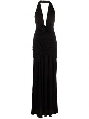 Копринена вечерна рокля Saint Laurent черно