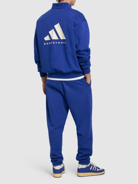 Hanorac cu fermoar Adidas Originals albastru
