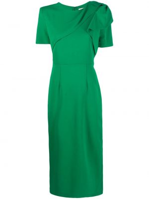 Sukienka midi z falbankami Roland Mouret zielona