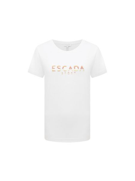 Спортивная хлопковая футболка Escada Sport, белая