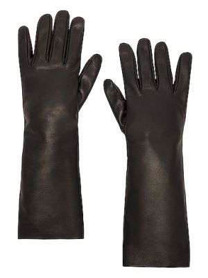 Kožené rukavice Saint Laurent - čierna