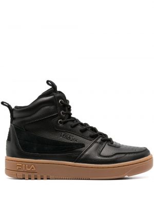 Δερμάτινα sneakers Fila μαύρο