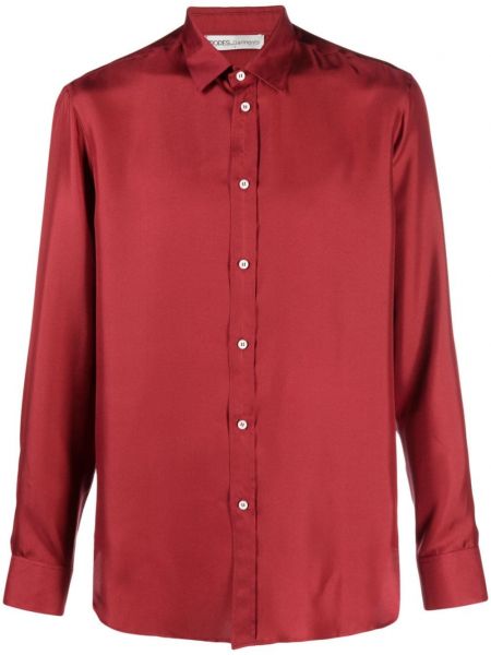 Hedvábná košile s knoflíky Modes Garments červená
