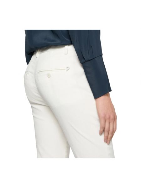 Pantalones chinos de terciopelo‏‏‎ slim fit Dondup blanco