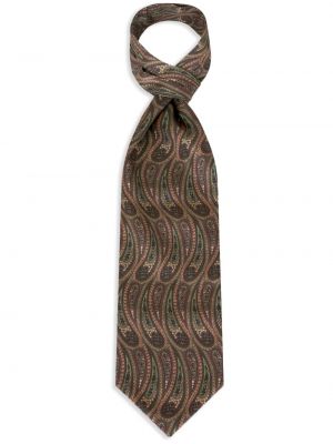 Cravatta con stampa paisley Etro marrone