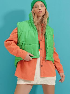 Mellény Trend Alaçatı Stili zöld