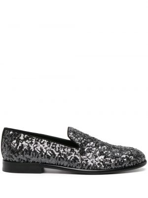 Papuci de casă cu paiete din piele Dolce & Gabbana