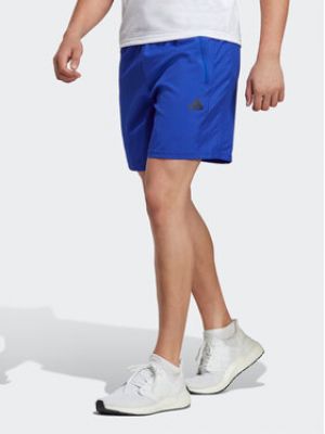 Pletené priliehavé športové šortky Adidas modrá