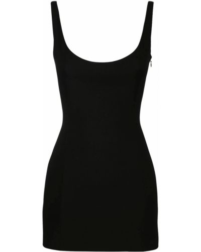 Hedvábné vlněné mini šaty Valentino černé