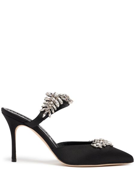 Sateng mules Manolo Blahnik svart