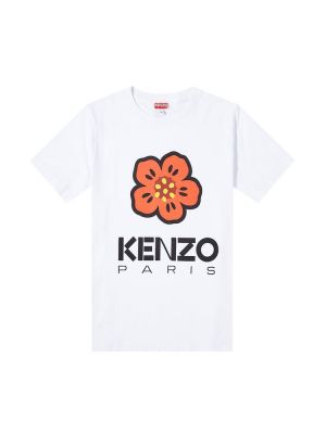 Футболка в цветочек с принтом Kenzo белая