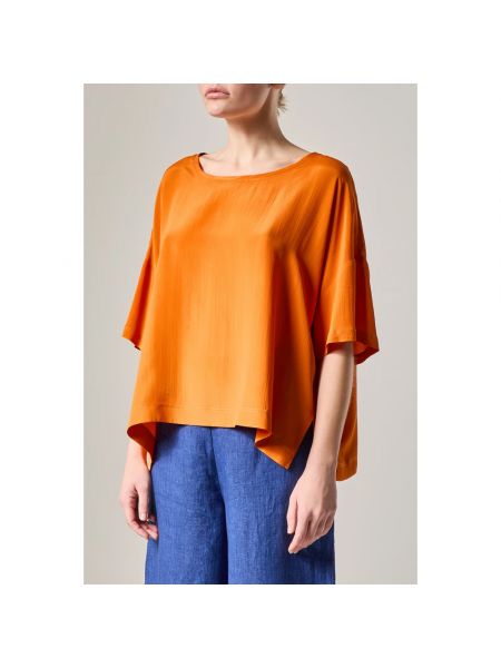 Camiseta oversized de crepé Maliparmi naranja