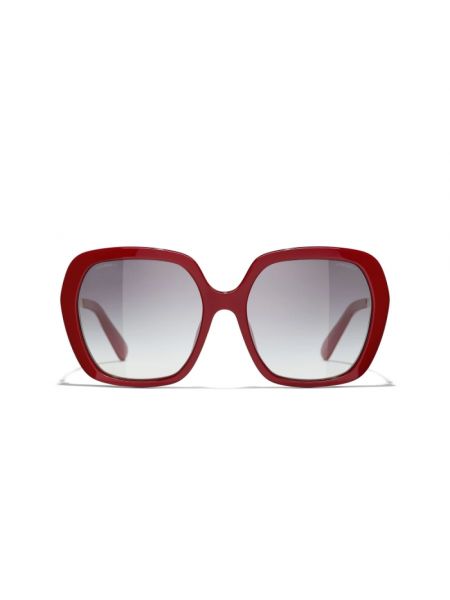 Gafas de sol con efecto degradado de cristal Chanel rojo