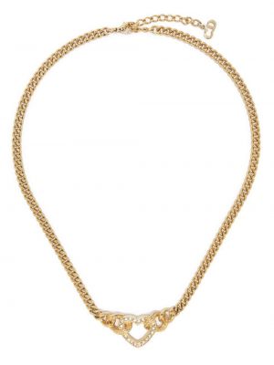 Obesek z vzorcem srca Christian Dior zlata