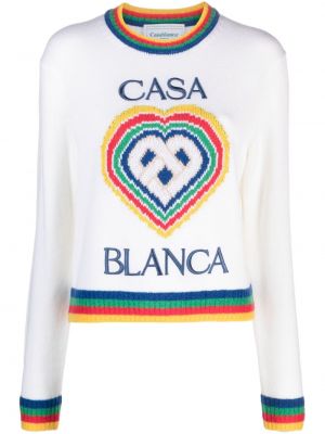 Sweter w serca Casablanca biały