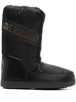 Зимни обувки за сняг с принт Love Moschino черно