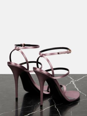 Saténové sandály Saint Laurent růžové