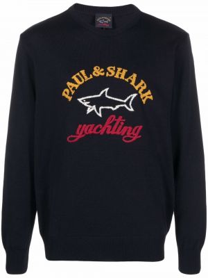 Jersey con bordado de tela jersey Paul & Shark azul