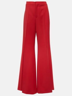 Pantaloni cu talie înaltă de lână Chloã© roșu
