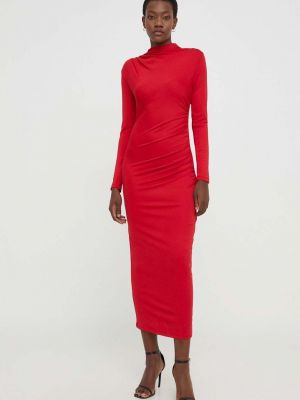 Sukienka długa dopasowana Answear Lab czerwona