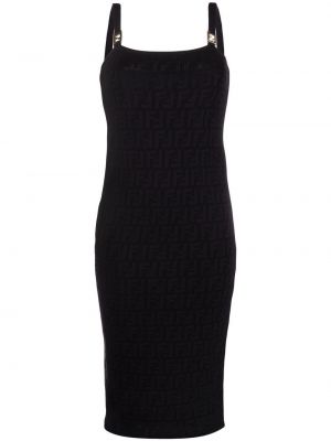 Jacquard dress Fendi svart