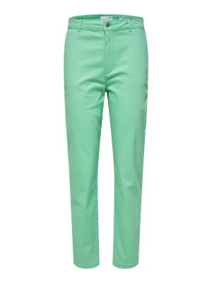 Pantalon chino Selected Femme vert