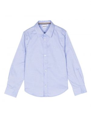 Camicia ricamata Boss Kidswear blu