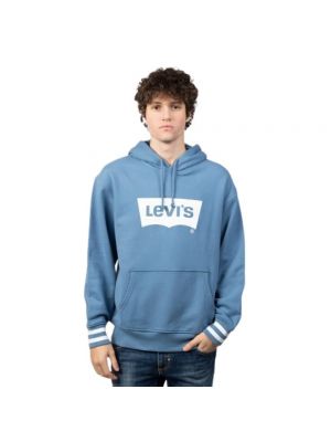 Bluza z kapturem bawełniana Levi's niebieska