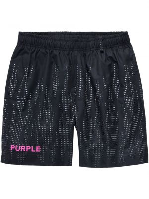 Puntíkaté kraťasy s potiskem Purple Brand