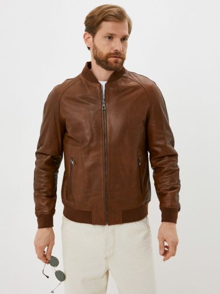 Кожаная куртка Giorgio Di Mare, коричневая