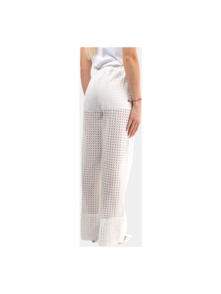Pantalones con bordado de algodón Jijil beige