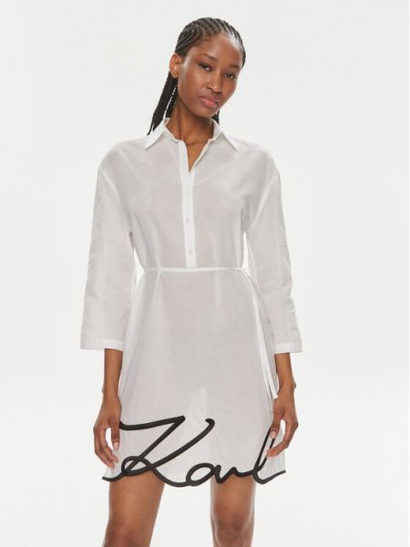 Φόρεμα σε στυλ πουκάμισο Karl Lagerfeld λευκό