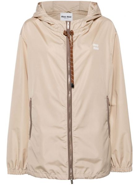 Veste légère à capuche Miu Miu beige