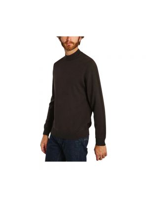 Sweter wełniany z wełny merino Nn07 brązowy