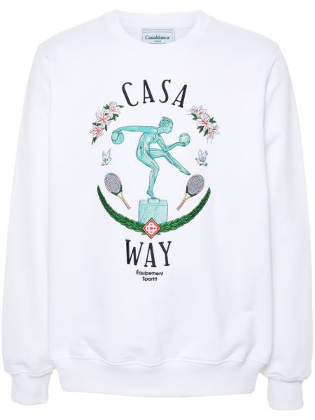 Broderet sweatshirt Casablanca hvid